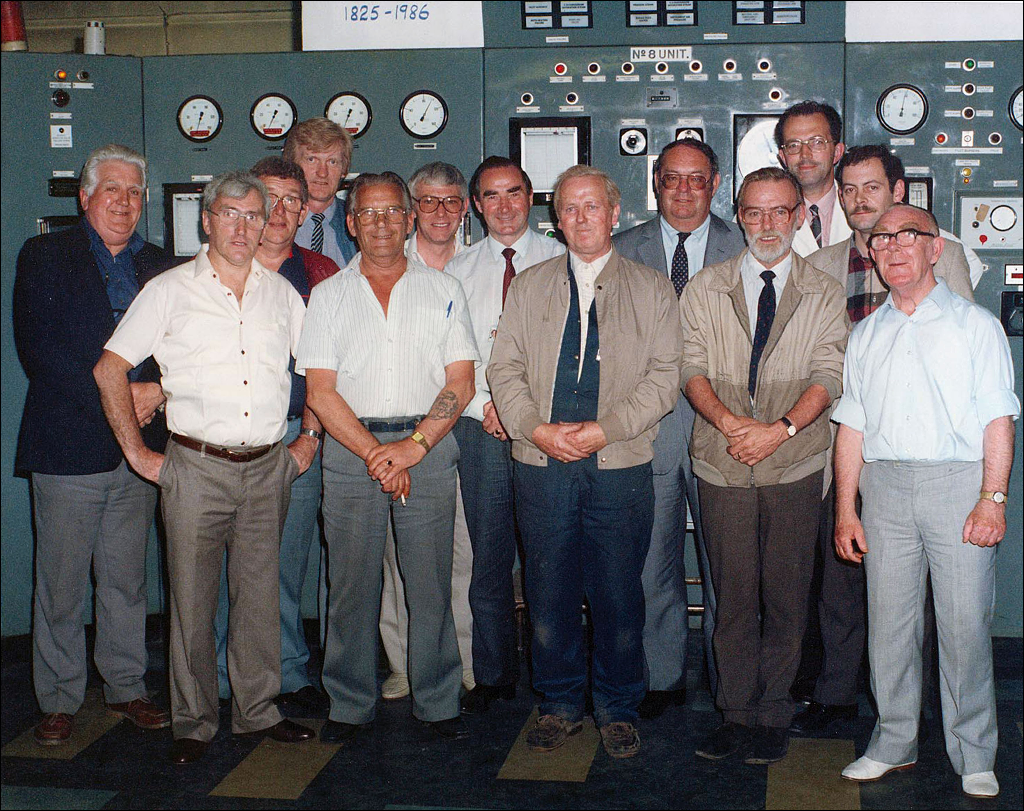 Gasmakers on the last day of gas making 1986